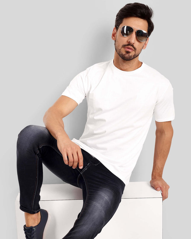 Men's Regular Solid T-Shirt - White