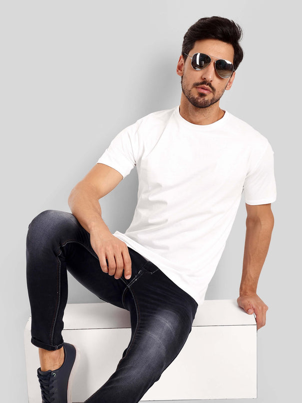 Men's Regular Solid T-Shirt - White