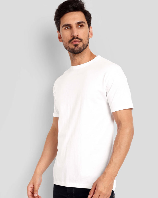Men's Regular Solid T-Shirt - White