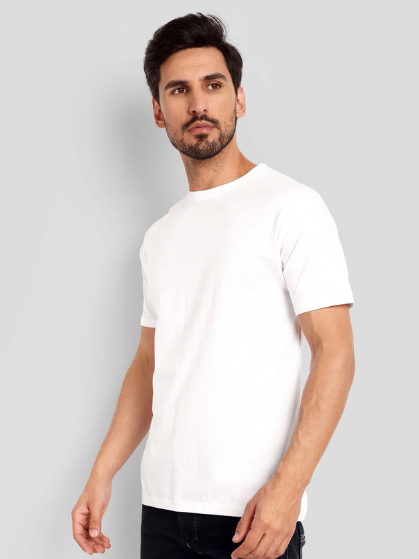 Men's Regular Solid T-Shirt - White