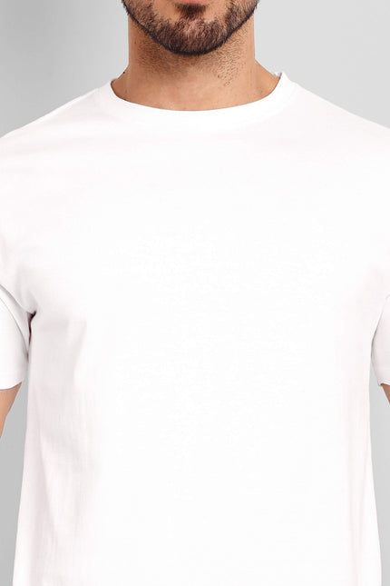 Men's Regular Solid T-Shirt - White