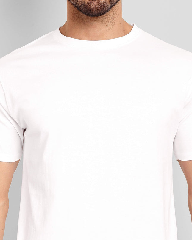 Men's Regular Solid T-Shirt - White