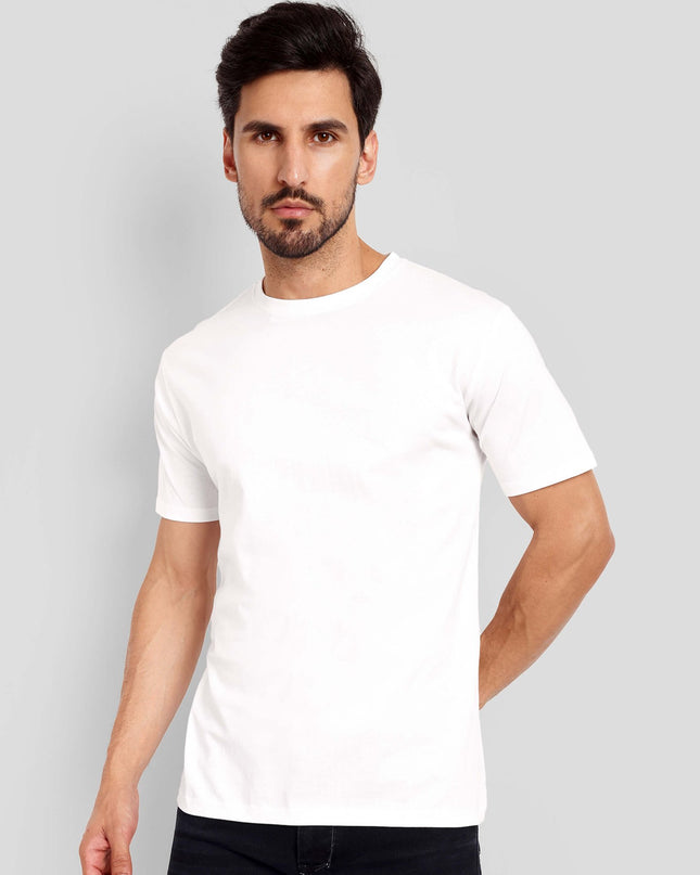 Men's Regular Solid T-Shirt - White