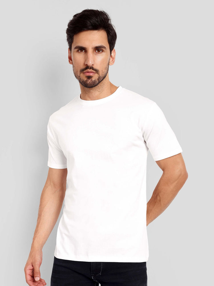 Men's Regular Solid T-Shirt - White