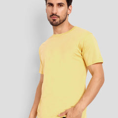 Men's Regular Solid T-Shirt - Yellow