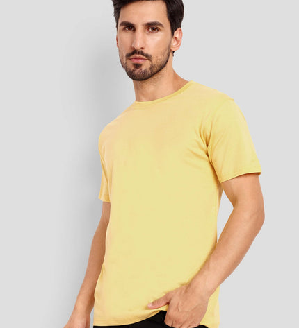 Unisex Regular Solid T-Shirt - Yellow