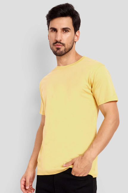 Unisex Regular Solid T-Shirt - Yellow