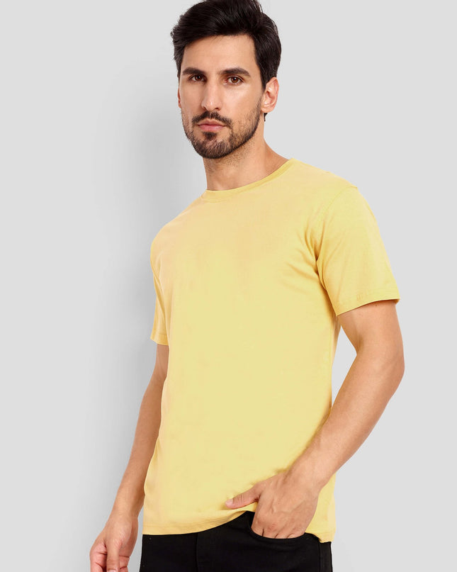Unisex Regular Solid T-Shirt - Yellow