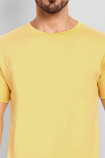 Unisex Regular Solid T-Shirt - Yellow