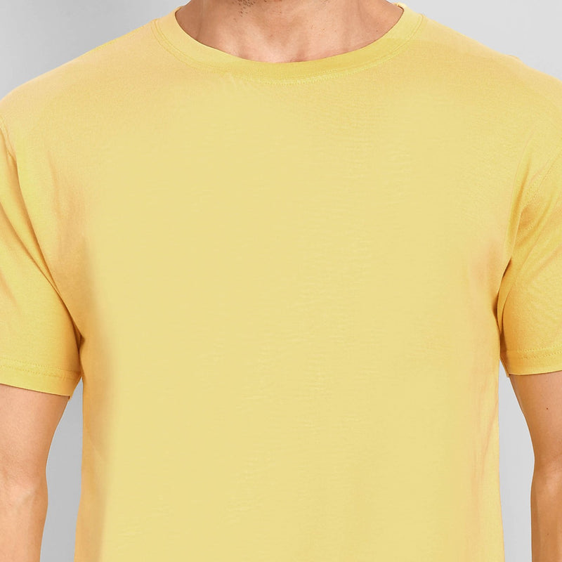 Men's Regular Solid T-Shirt - Yellow