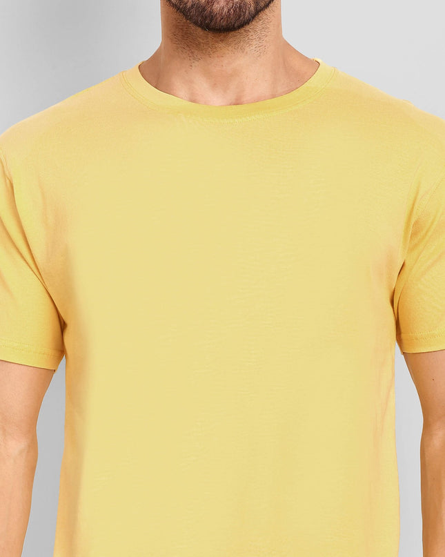Unisex Regular Solid T-Shirt - Yellow