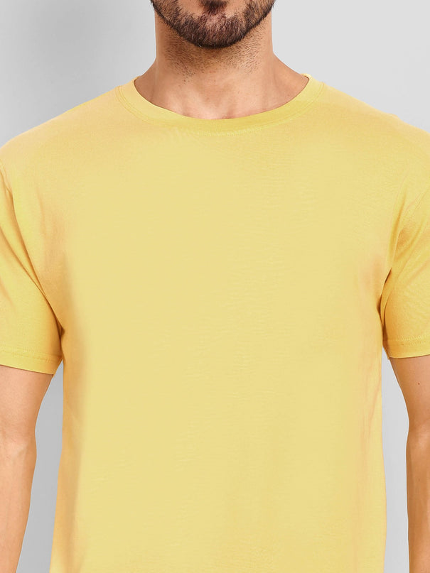 Unisex Regular Solid T-Shirt - Yellow