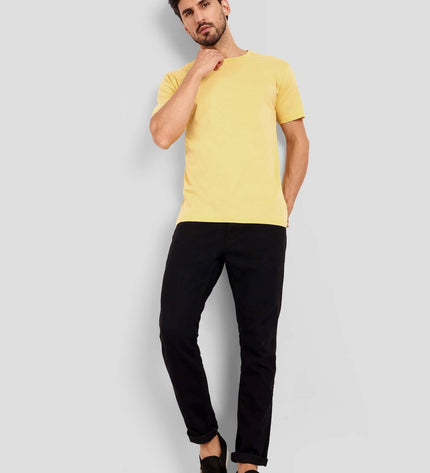 Unisex Regular Solid T-Shirt - Yellow