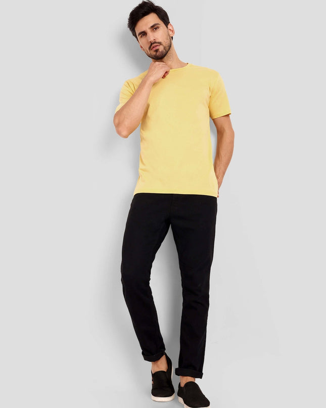 Unisex Regular Solid T-Shirt - Yellow