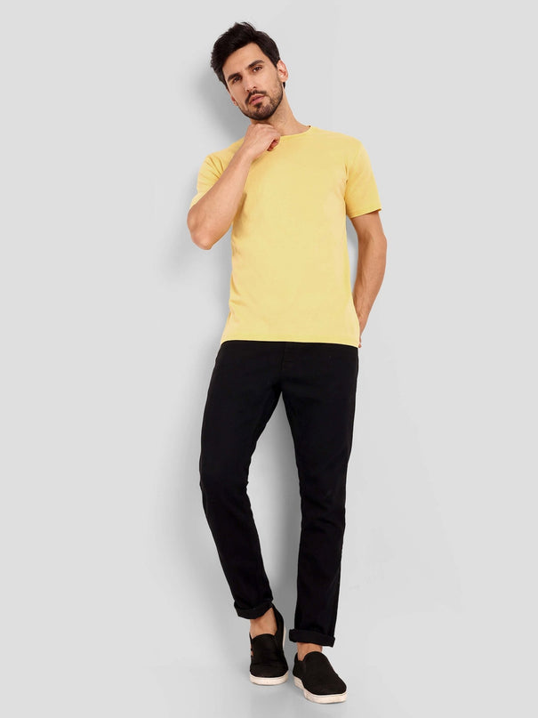 Unisex Regular Solid T-Shirt - Yellow