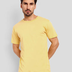 Men's Regular Solid T-Shirt - Yellow