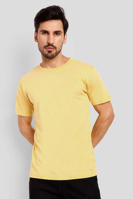 Unisex Regular Solid T-Shirt - Yellow