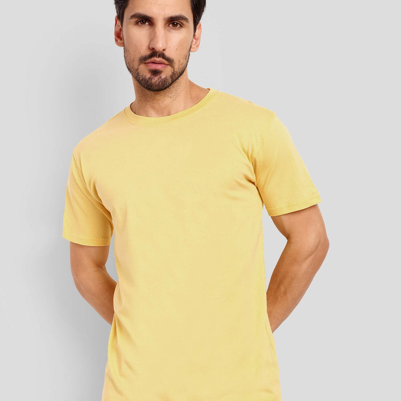 Men's Regular Solid T-Shirt - Yellow