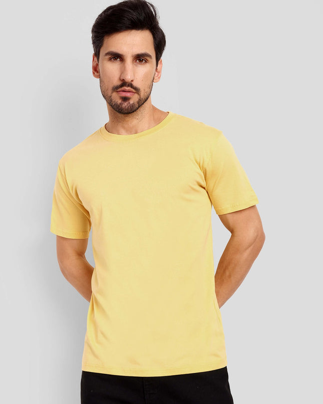 Unisex Regular Solid T-Shirt - Yellow