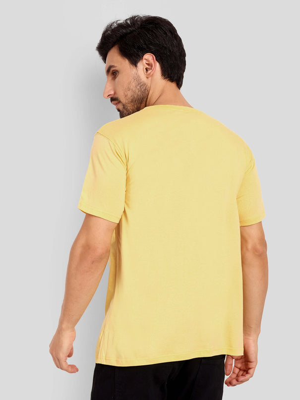 Unisex Regular Solid T-Shirt - Yellow