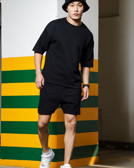 Men's Relaxed Fit Cotton T-Shirt & Shorts Co-Ords Set