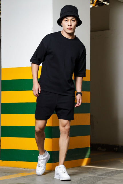 Men's Relaxed Fit Cotton T-Shirt & Shorts Co-Ords Set