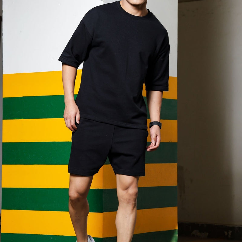 Men's Relaxed Fit Cotton T-Shirt & Shorts Co-Ords Set