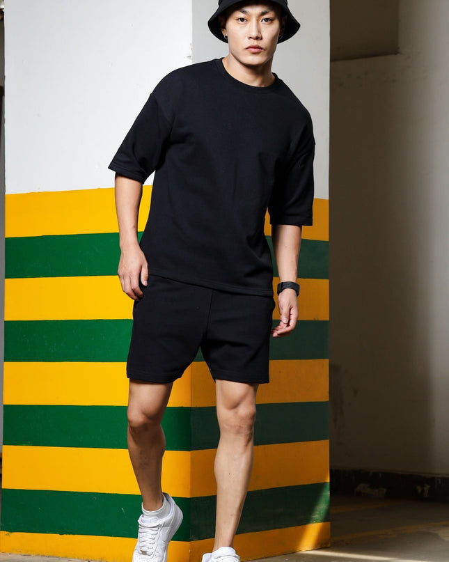 Men's Relaxed Fit Cotton T-Shirt & Shorts Co-Ords Set