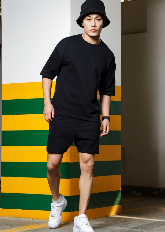 Men's Relaxed Fit Cotton T-Shirt & Shorts Co-Ords Set