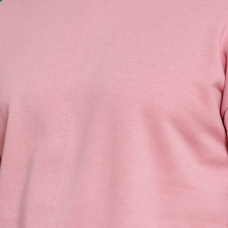 Men's Relaxed Fit Cotton T-Shirt & Shorts Co-Ords Set - Light Pink