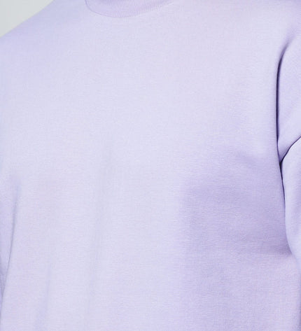Men's Relaxed Fit Cotton T-Shirt & Shorts Co-Ords Set - Lavender