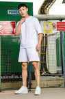 Men's Relaxed Fit Cotton T-Shirt & Shorts Co-Ords Set - White