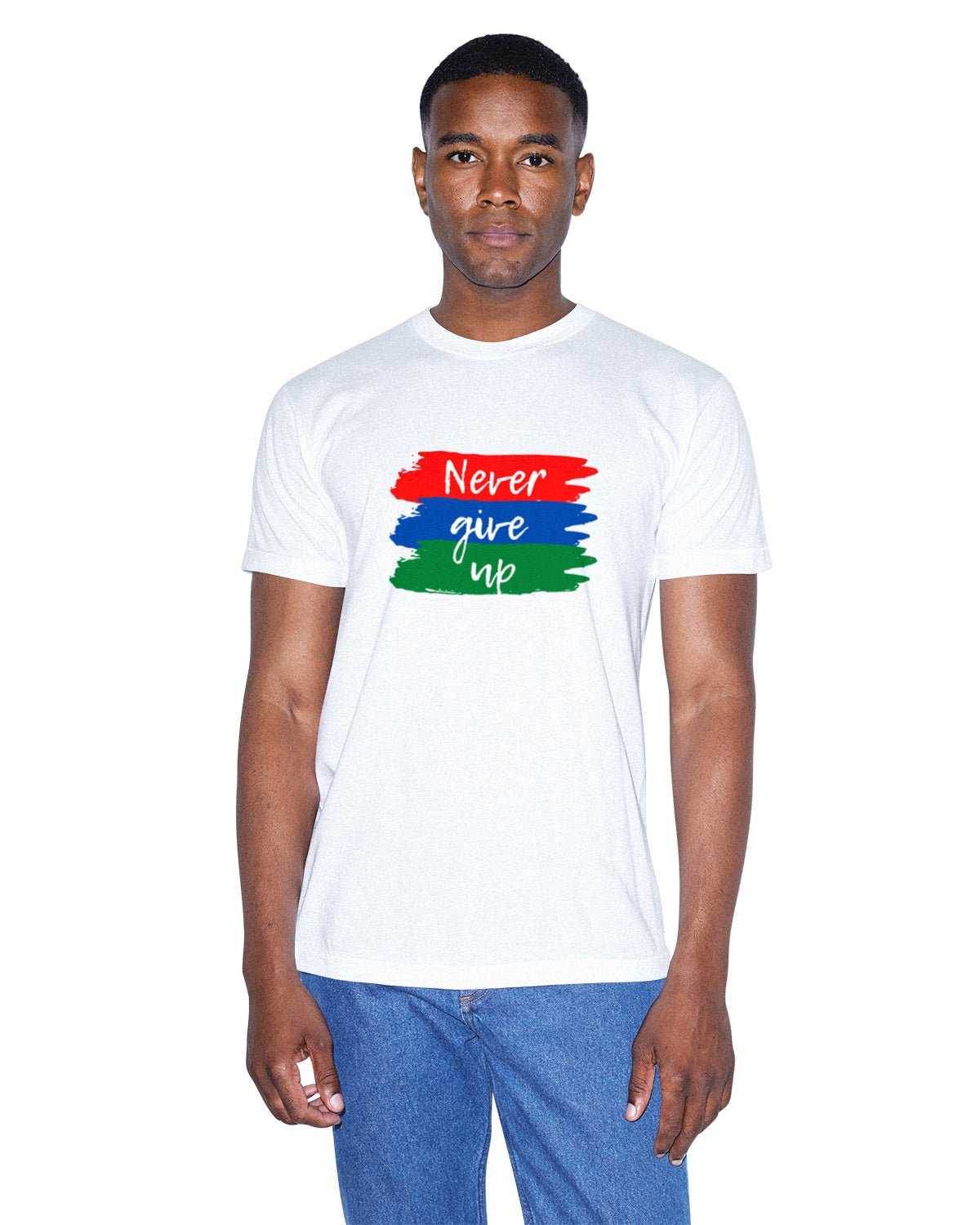 Never Give Up Regular Men's T-Shirt - Hush and Wear