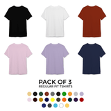 Pick Any 3 - Crew Neck Regular T-Shirt Plus Size