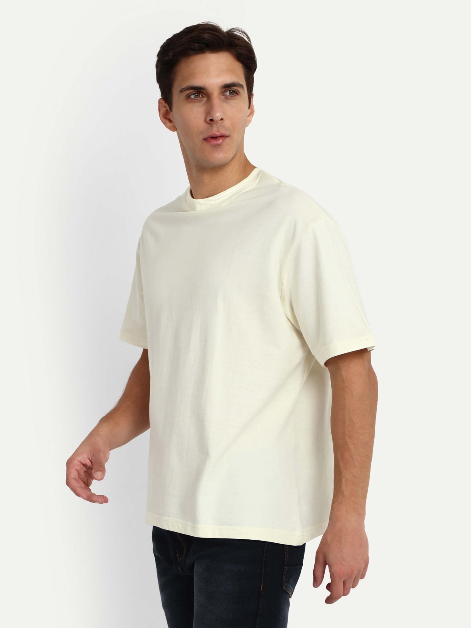 Relaxed Basic T-Shirt - 220 GSM - Antique White
