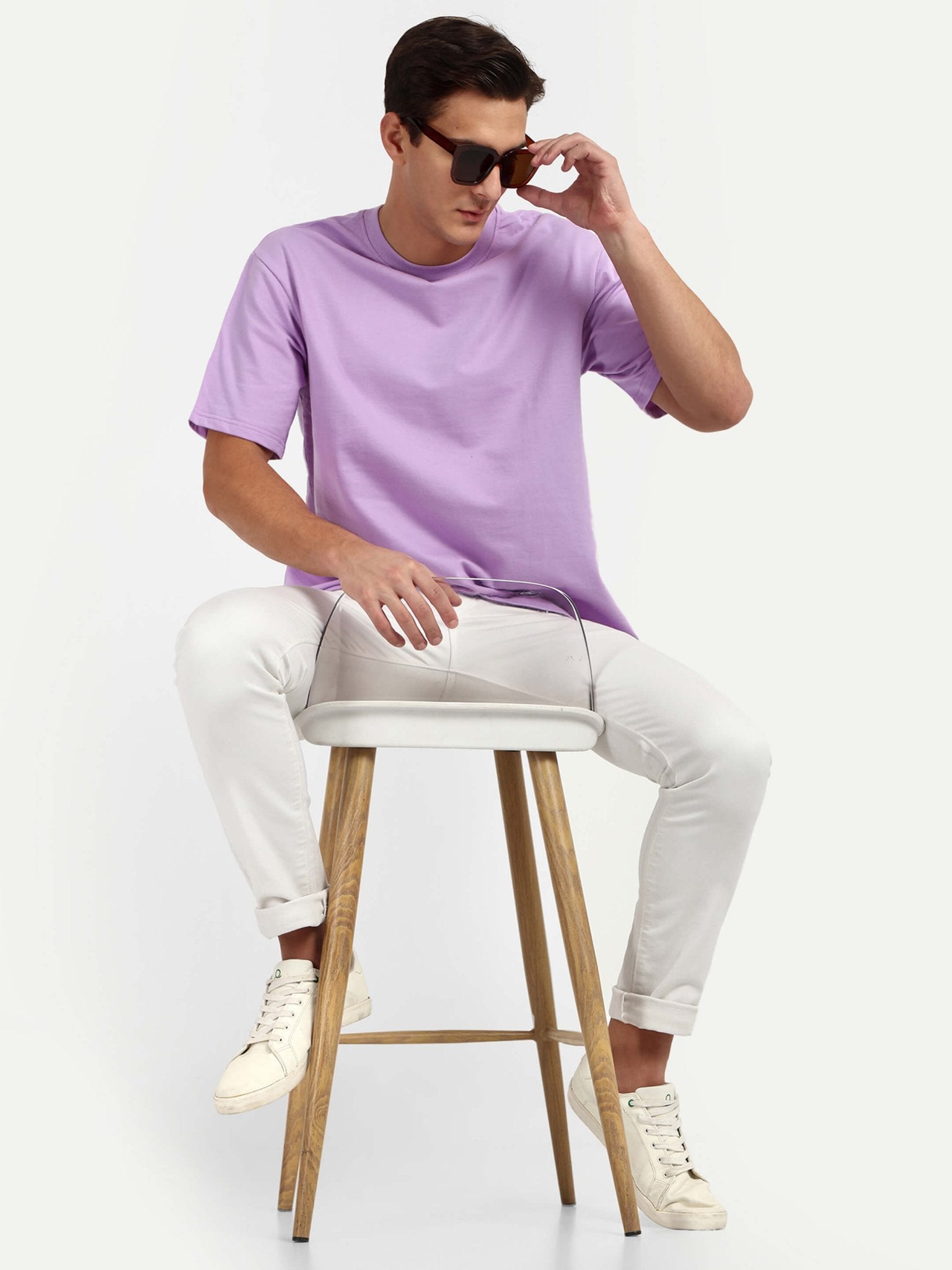 Relaxed Basic T-Shirt - 220 GSM - Lavender