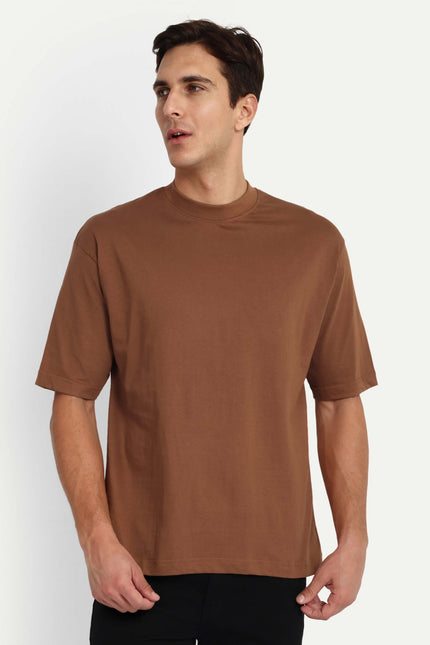 Relaxed Basic T-Shirt - Light Brown