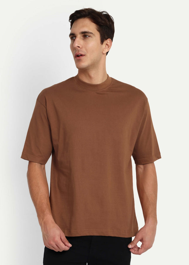Relaxed Basic T-Shirt - Light Brown