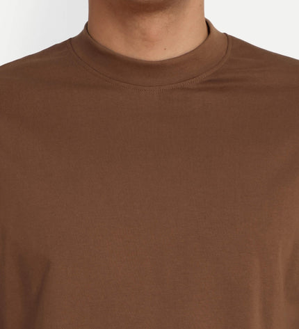 Unisex Oversize Solid T-Shirt - Light Brown