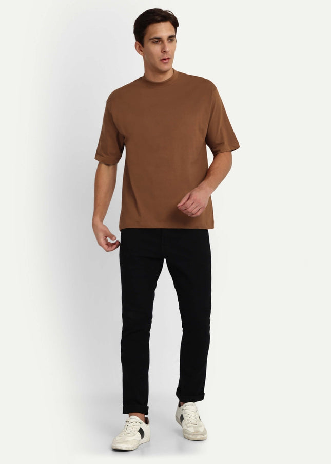 Relaxed Basic T-Shirt - Light Brown
