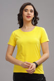 Women's Regular Plain T-Shirt - New Yellow